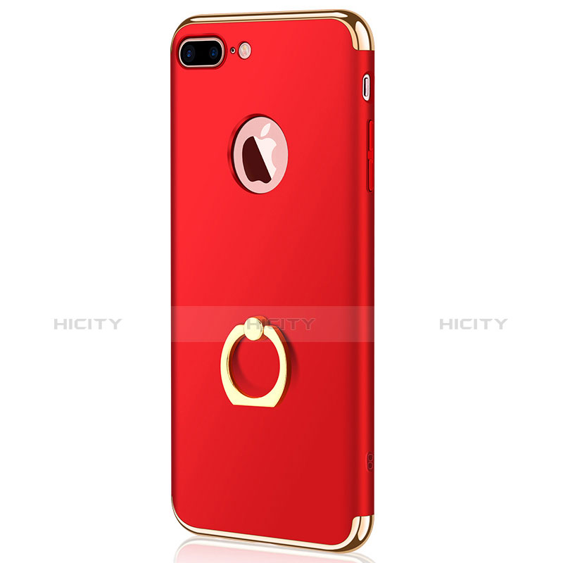 Funda Bumper Lujo Marco de Metal y Plastico F04 para Apple iPhone 7 Plus Rojo