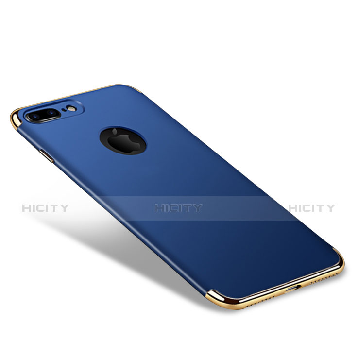 Funda Bumper Lujo Marco de Metal y Plastico F05 para Apple iPhone 7 Plus Azul