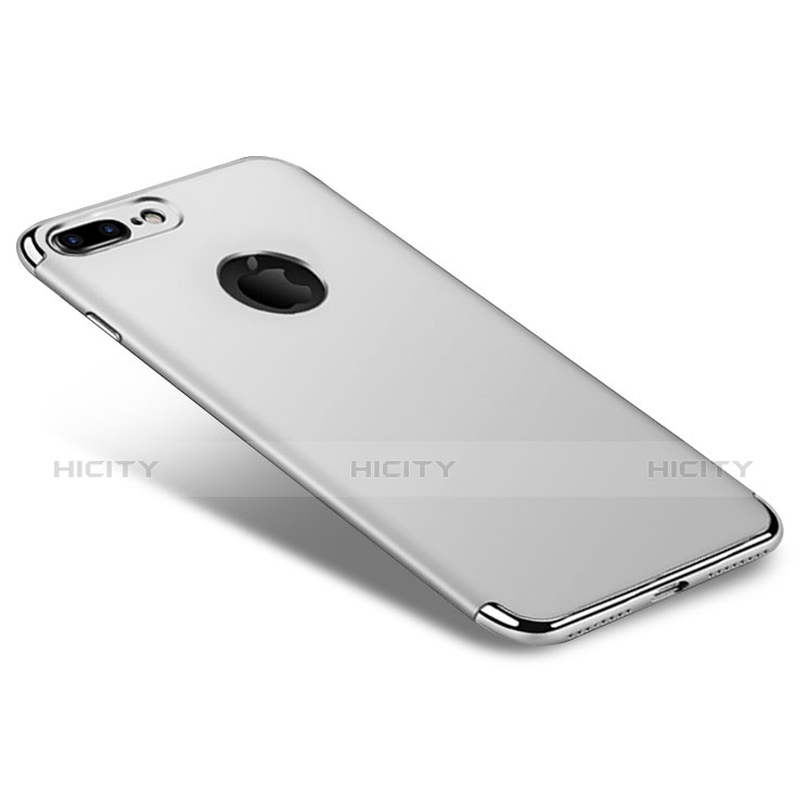 Funda Bumper Lujo Marco de Metal y Plastico F05 para Apple iPhone 7 Plus Blanco