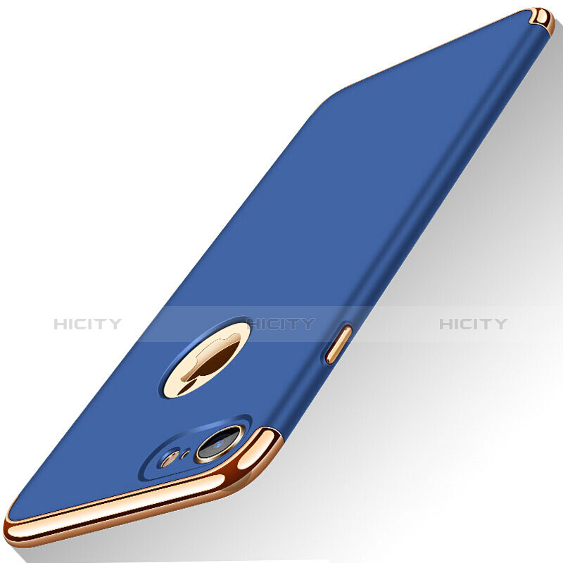 Funda Bumper Lujo Marco de Metal y Plastico M01 para Apple iPhone 8 Azul