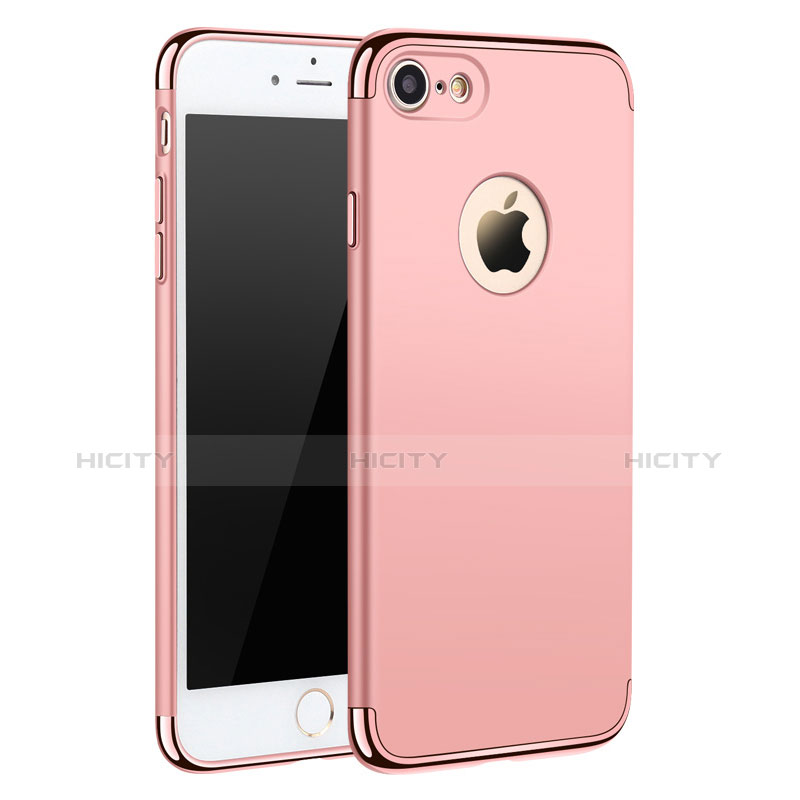 Funda Bumper Lujo Marco de Metal y Plastico M01 para Apple iPhone 8 Oro Rosa