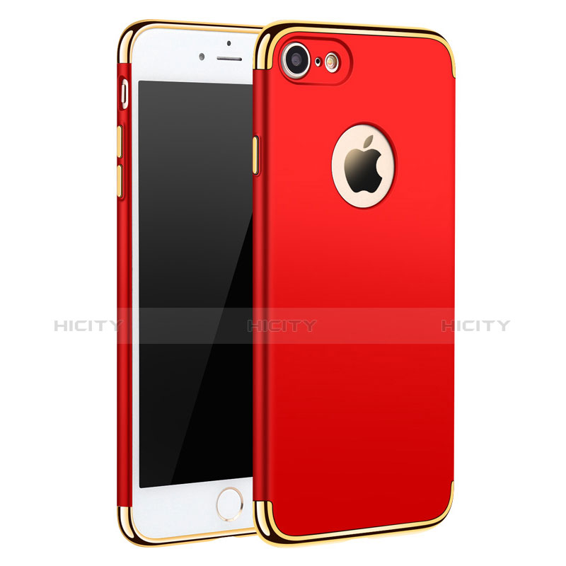 Funda Bumper Lujo Marco de Metal y Plastico M01 para Apple iPhone 8 Rojo