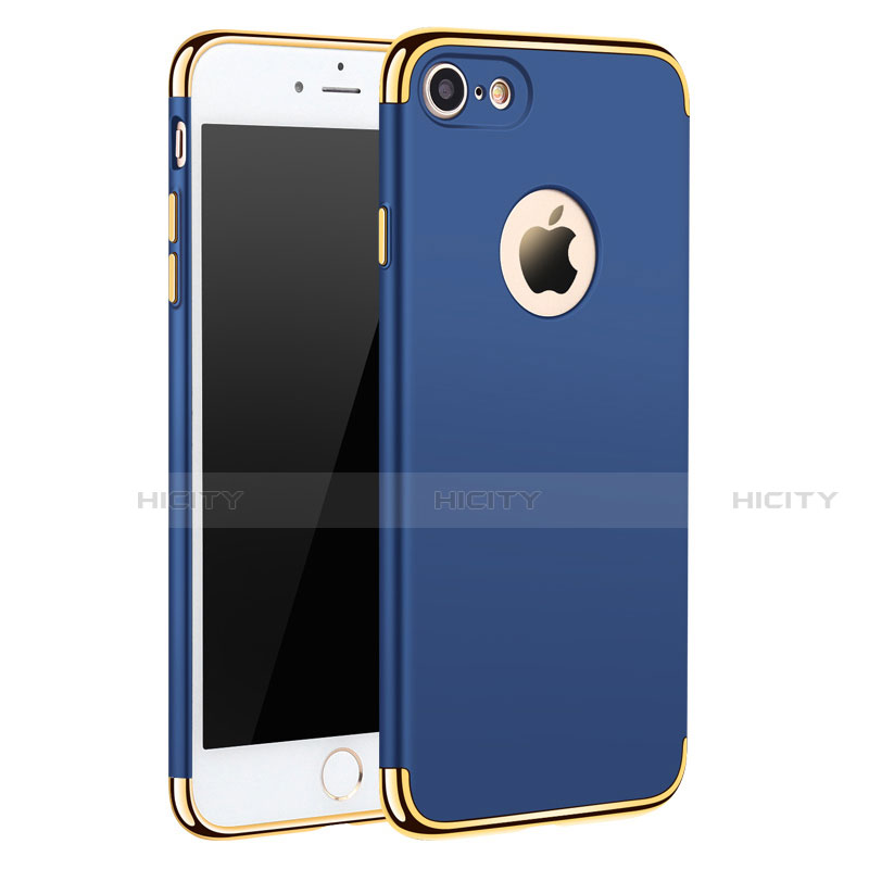 Funda Bumper Lujo Marco de Metal y Plastico M01 para Apple iPhone SE (2020) Azul