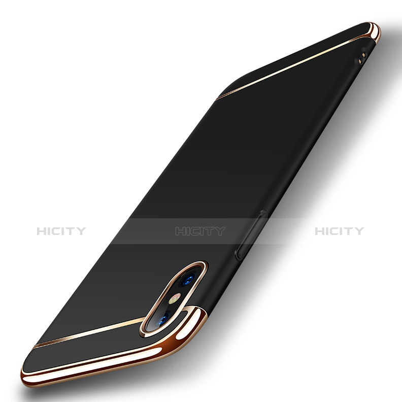 Funda Bumper Lujo Marco de Metal y Plastico M01 para Apple iPhone Xs Max Negro