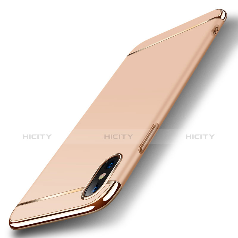 Funda Bumper Lujo Marco de Metal y Plastico M01 para Apple iPhone Xs Max Oro