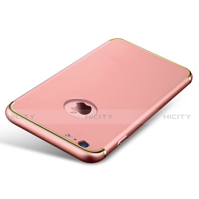 Funda Bumper Lujo Marco de Metal y Plastico M02 para Apple iPhone 6 Oro Rosa