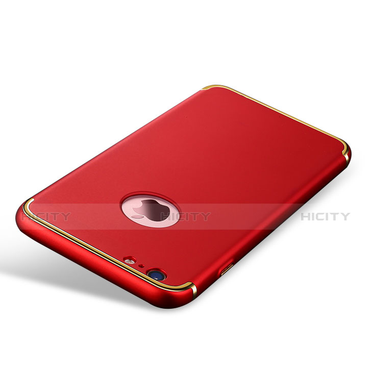 Funda Bumper Lujo Marco de Metal y Plastico M02 para Apple iPhone 6S Rojo