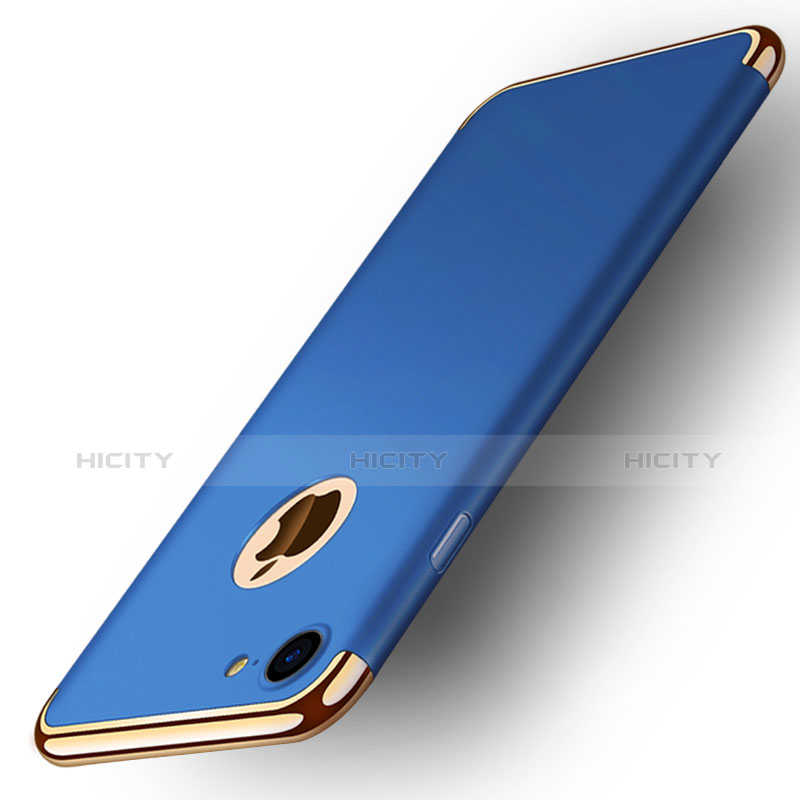 Funda Bumper Lujo Marco de Metal y Plastico M02 para Apple iPhone 7 Azul