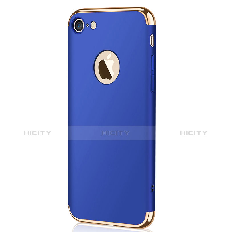 Funda Bumper Lujo Marco de Metal y Plastico M02 para Apple iPhone 7 Azul