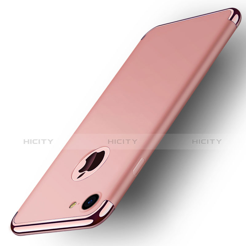 Funda Bumper Lujo Marco de Metal y Plastico M02 para Apple iPhone 7 Oro Rosa