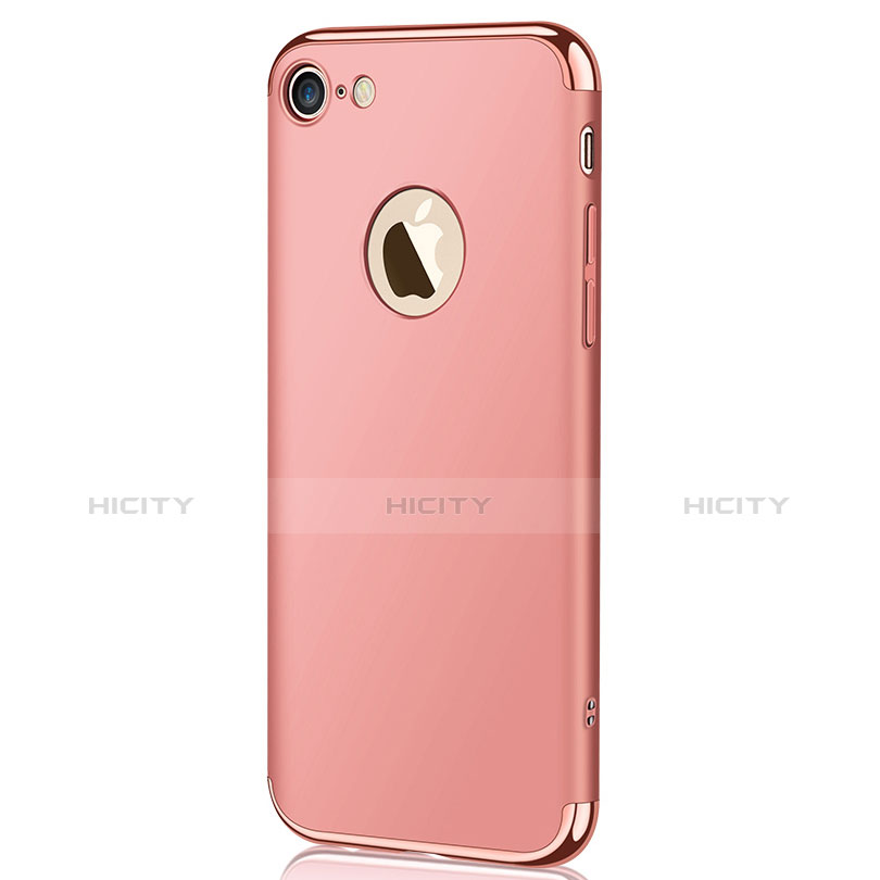 Funda Bumper Lujo Marco de Metal y Plastico M02 para Apple iPhone 7 Oro Rosa