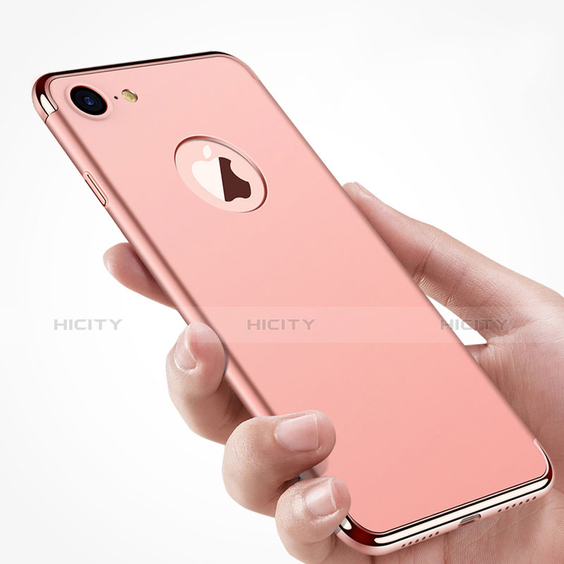 Funda Bumper Lujo Marco de Metal y Plastico M02 para Apple iPhone 8 Oro Rosa