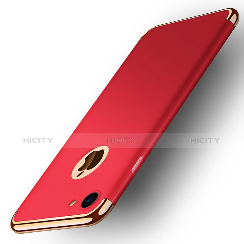 Funda Bumper Lujo Marco de Metal y Plastico M02 para Apple iPhone 8 Rojo