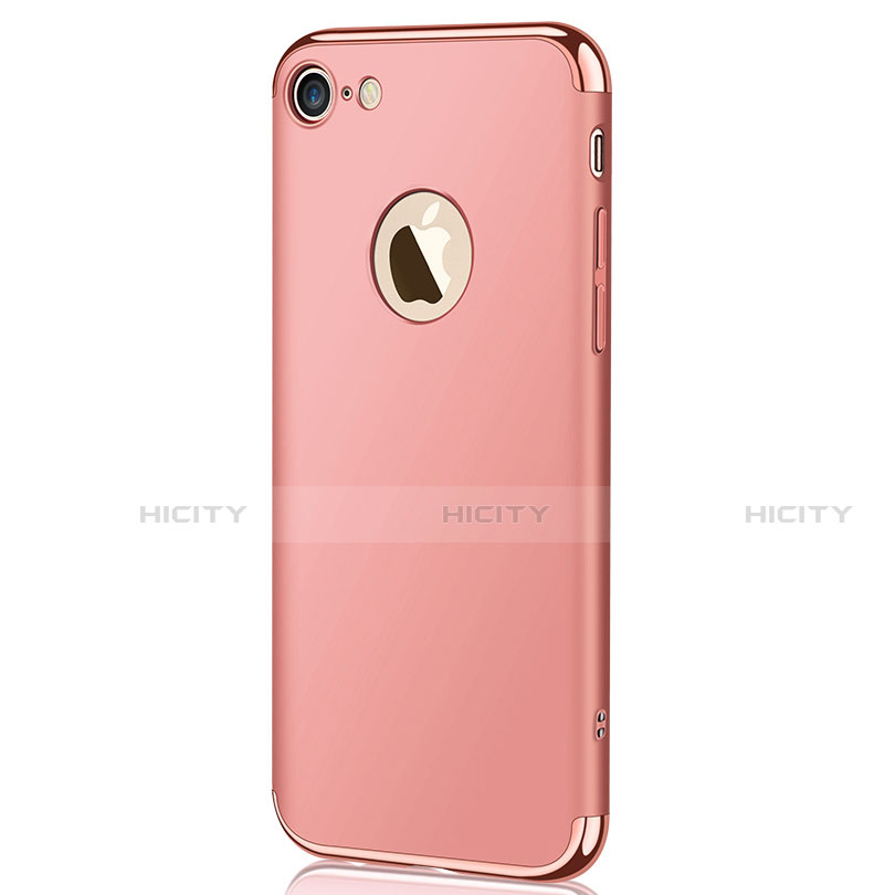 Funda Bumper Lujo Marco de Metal y Plastico M02 para Apple iPhone SE (2020) Oro Rosa