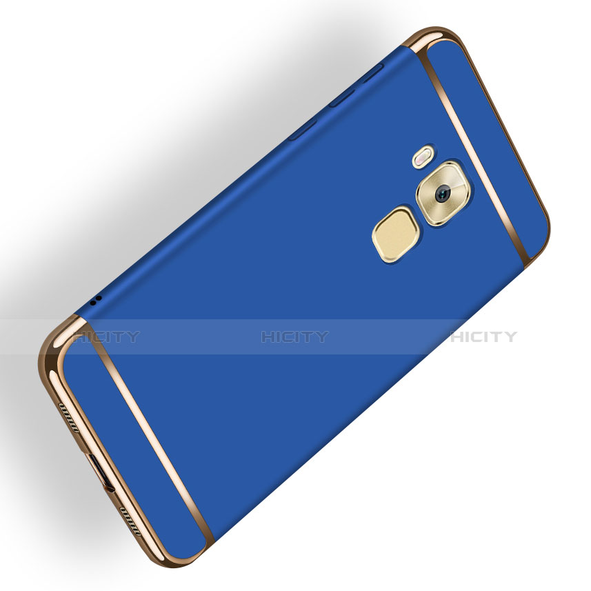 Funda Bumper Lujo Marco de Metal y Plastico M02 para Huawei G9 Plus Azul