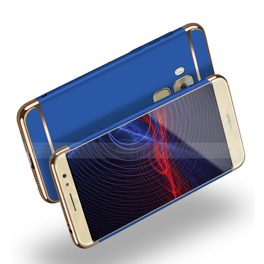 Funda Bumper Lujo Marco de Metal y Plastico M02 para Huawei G9 Plus Azul