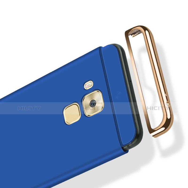 Funda Bumper Lujo Marco de Metal y Plastico M02 para Huawei G9 Plus Azul