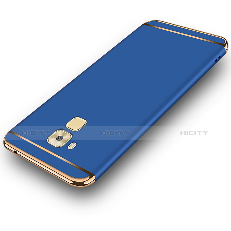 Funda Bumper Lujo Marco de Metal y Plastico M02 para Huawei G9 Plus Azul