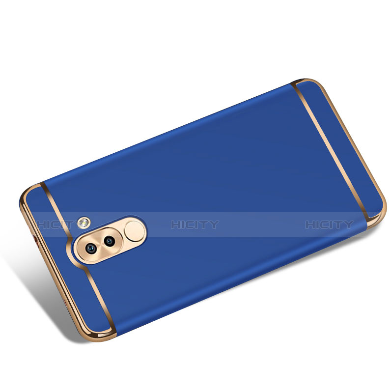 Funda Bumper Lujo Marco de Metal y Plastico M02 para Huawei Honor 6X Azul