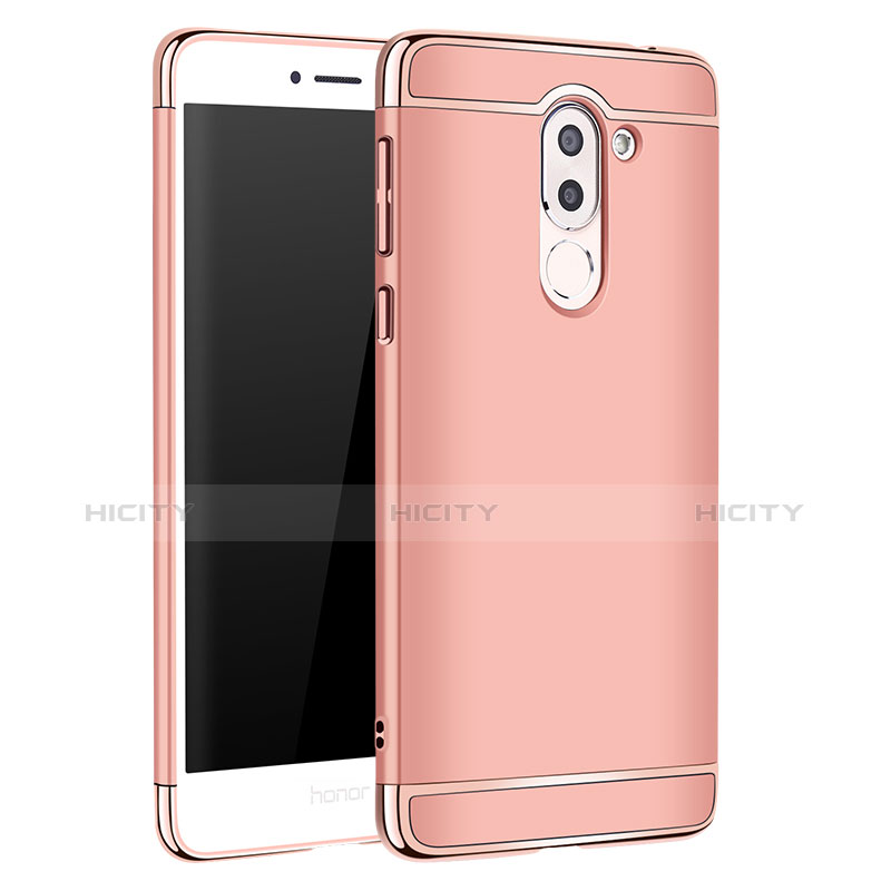 Funda Bumper Lujo Marco de Metal y Plastico M02 para Huawei Honor 6X Oro Rosa