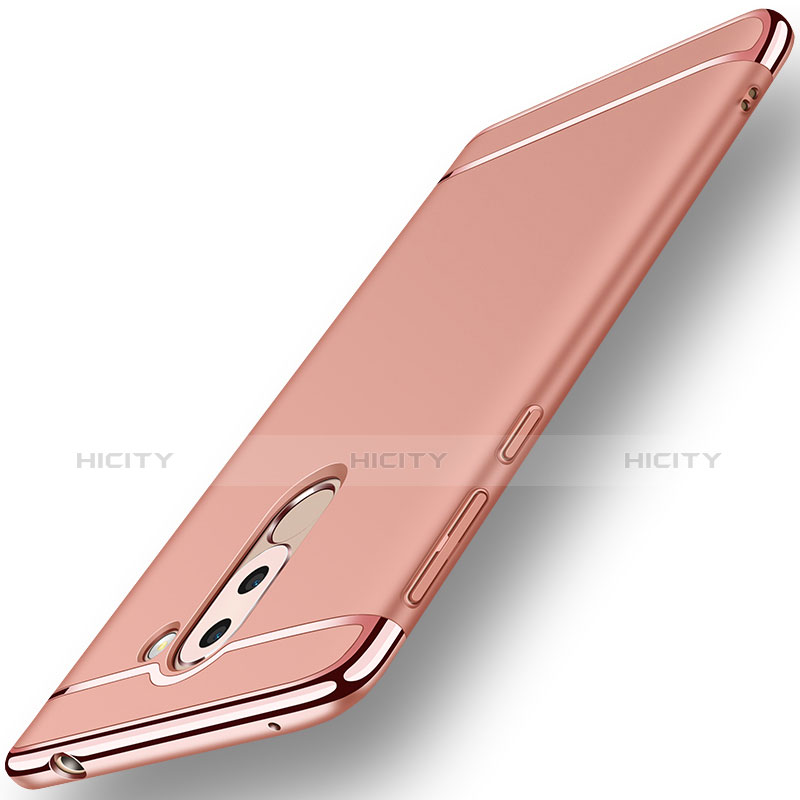 Funda Bumper Lujo Marco de Metal y Plastico M02 para Huawei Honor 6X Oro Rosa