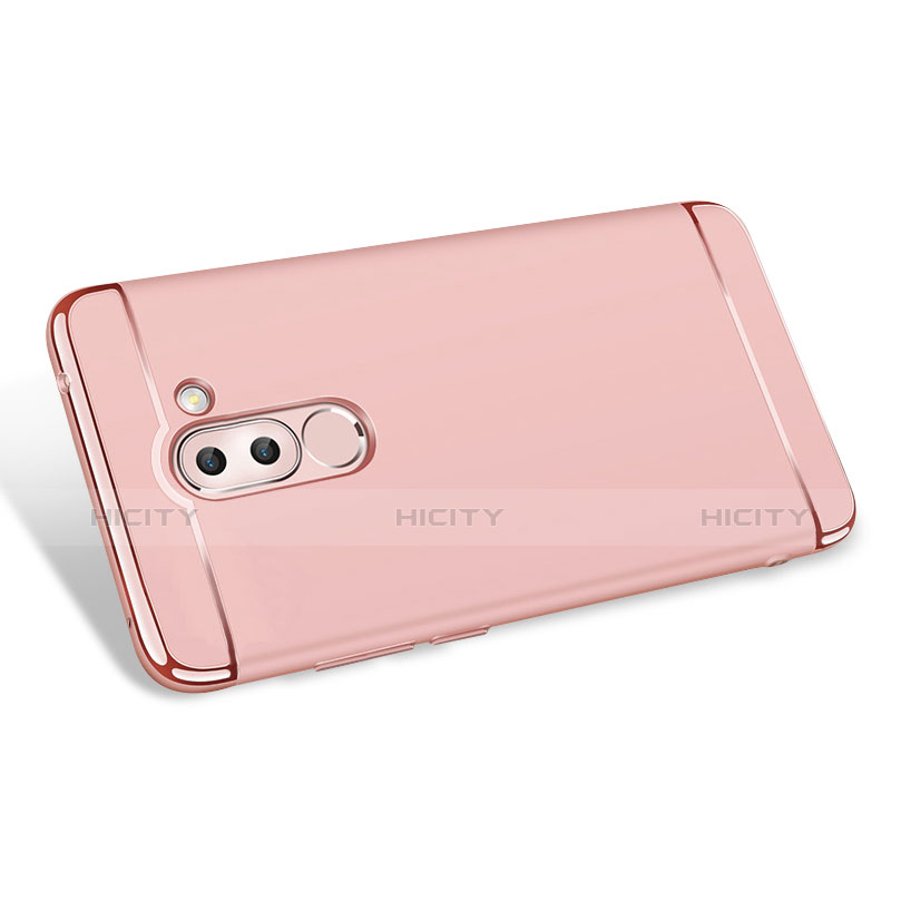 Funda Bumper Lujo Marco de Metal y Plastico M02 para Huawei Honor 6X Pro Oro Rosa