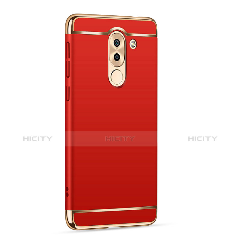 Funda Bumper Lujo Marco de Metal y Plastico M02 para Huawei Honor 6X Rojo