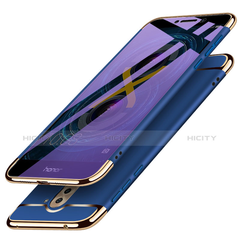 Funda Bumper Lujo Marco de Metal y Plastico M03 para Huawei GR5 (2017) Azul