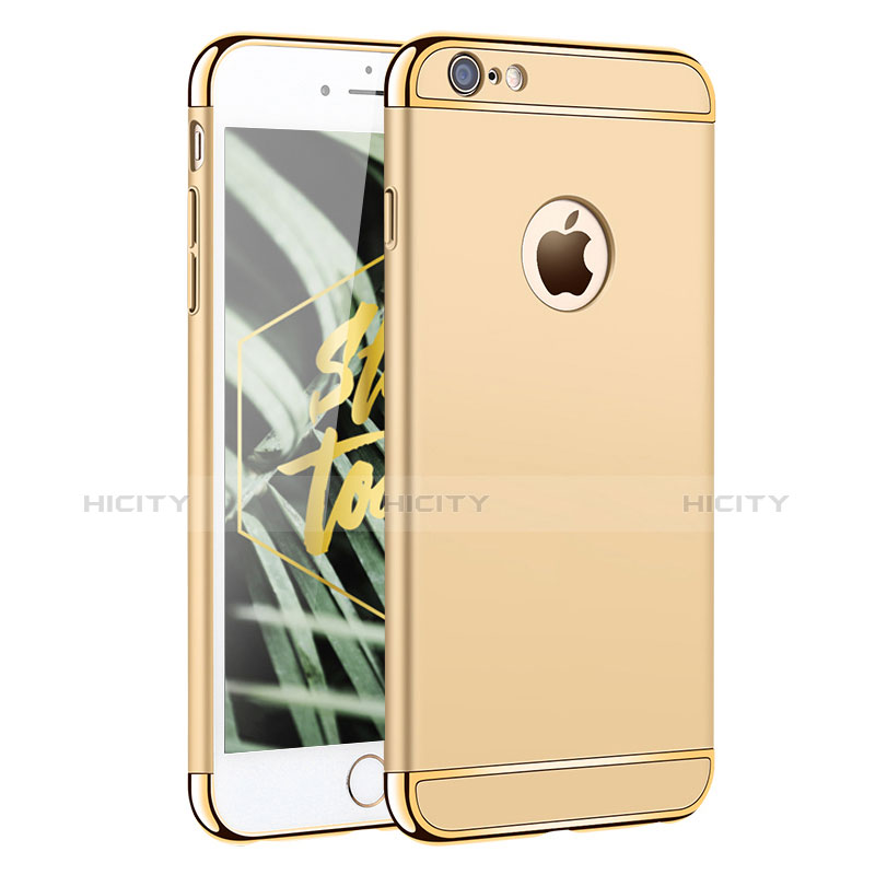 Funda Bumper Lujo Marco de Metal y Plastico para Apple iPhone 6 Oro