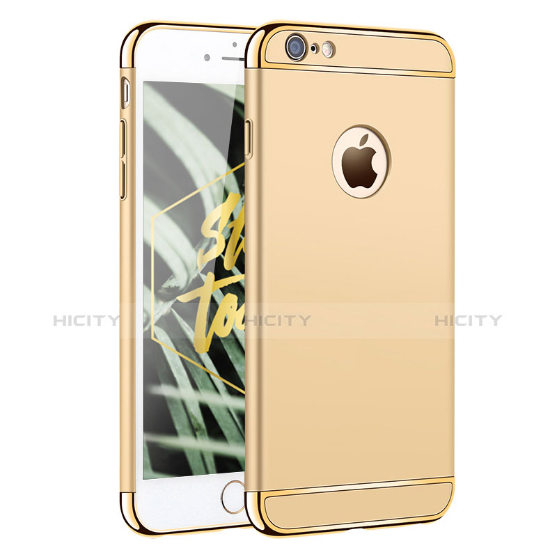Funda Bumper Lujo Marco de Metal y Plastico para Apple iPhone 6S Oro