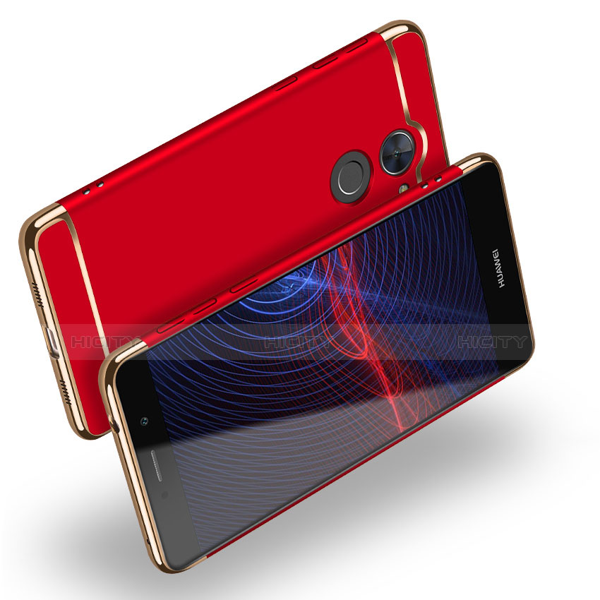 Funda Bumper Lujo Marco de Metal y Plastico para Huawei Enjoy 7 Plus Rojo