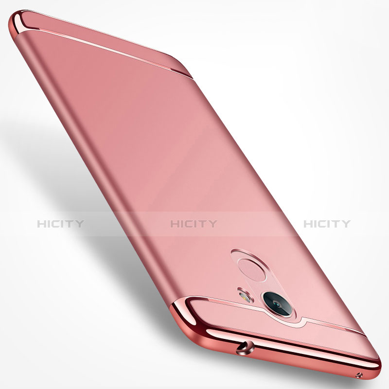 Funda Bumper Lujo Marco de Metal y Plastico para Huawei Honor 6A Oro Rosa