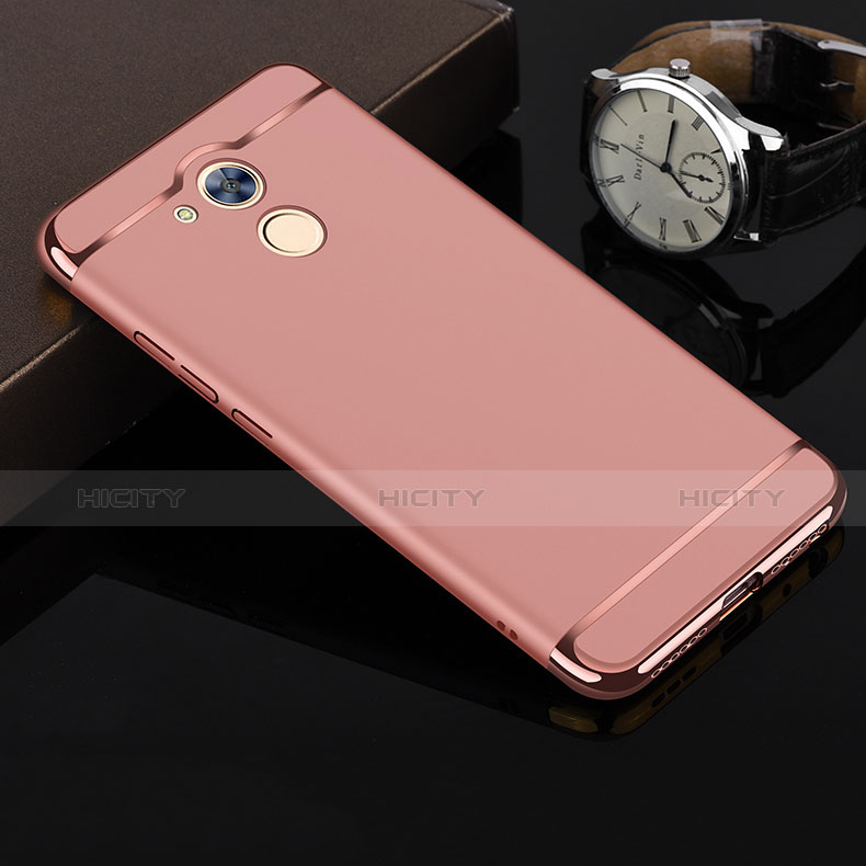 Funda Bumper Lujo Marco de Metal y Plastico para Huawei Honor 6A Oro Rosa