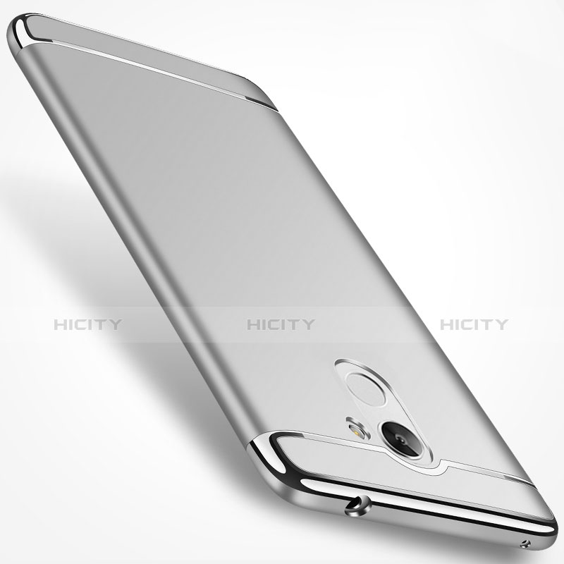 Funda Bumper Lujo Marco de Metal y Plastico para Huawei Honor 6A Plata