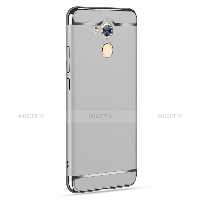 Funda Bumper Lujo Marco de Metal y Plastico para Huawei Honor 6A Plata