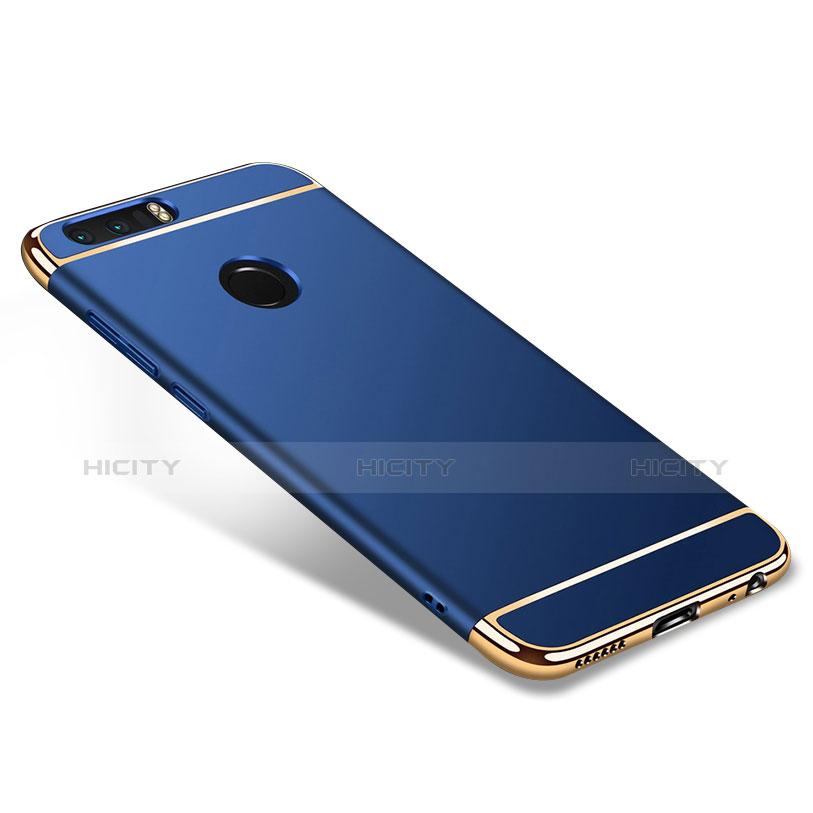 Funda Bumper Lujo Marco de Metal y Plastico para Huawei Honor 8 Azul