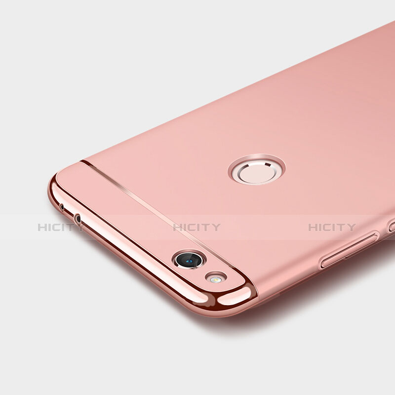 Funda Bumper Lujo Marco de Metal y Plastico para Huawei Honor 8 Lite Oro Rosa