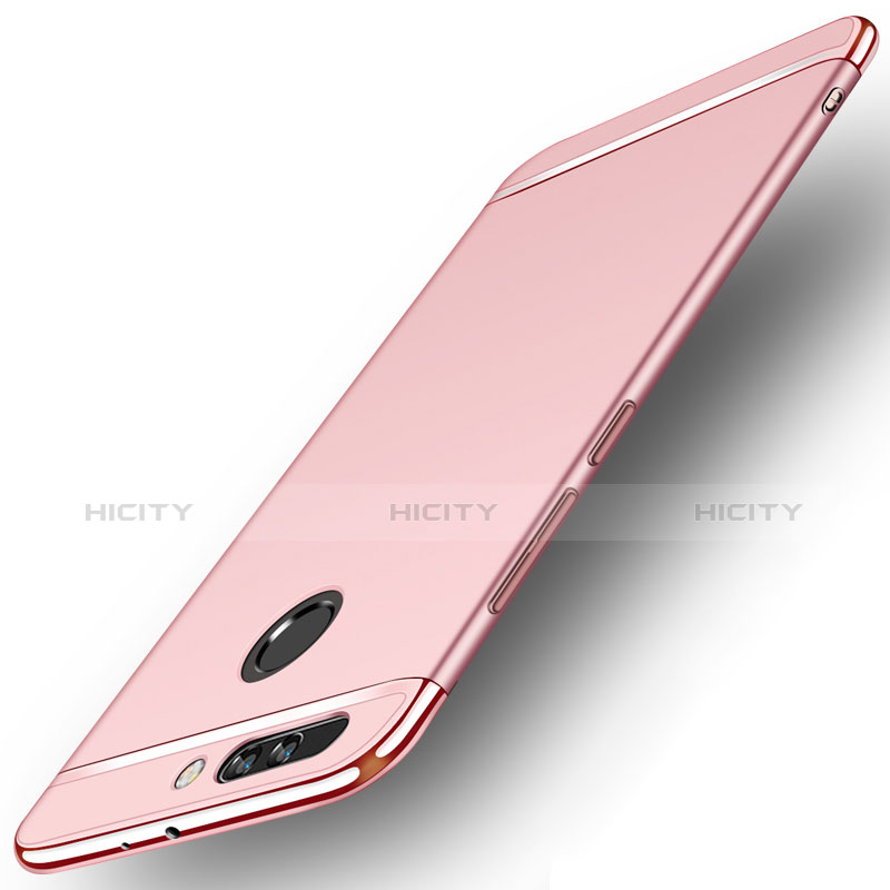 Funda Bumper Lujo Marco de Metal y Plastico para Huawei Honor 8 Pro Oro Rosa