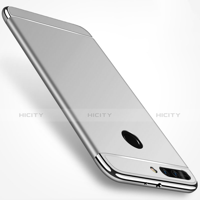 Funda Bumper Lujo Marco de Metal y Plastico para Huawei Honor 8 Pro Plata