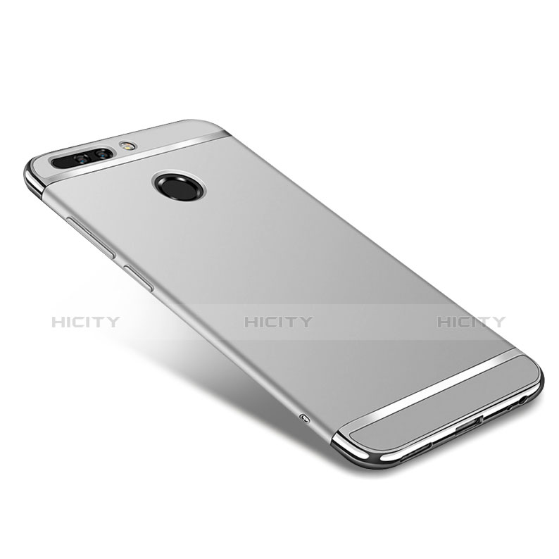 Funda Bumper Lujo Marco de Metal y Plastico para Huawei Honor 8 Pro Plata