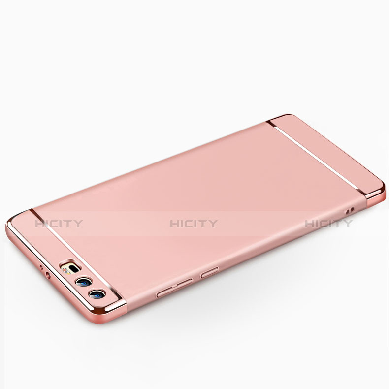 Funda Bumper Lujo Marco de Metal y Plastico para Huawei Honor 9 Oro Rosa