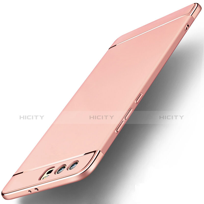 Funda Bumper Lujo Marco de Metal y Plastico para Huawei Honor 9 Oro Rosa