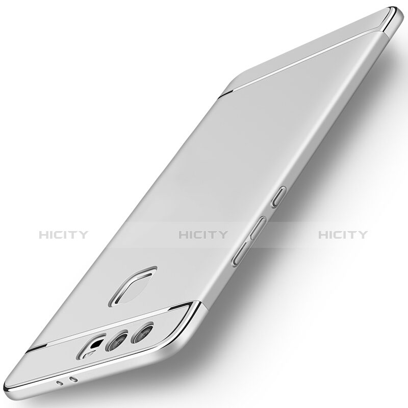 Funda Bumper Lujo Marco de Metal y Plastico para Huawei Honor 9 Plata