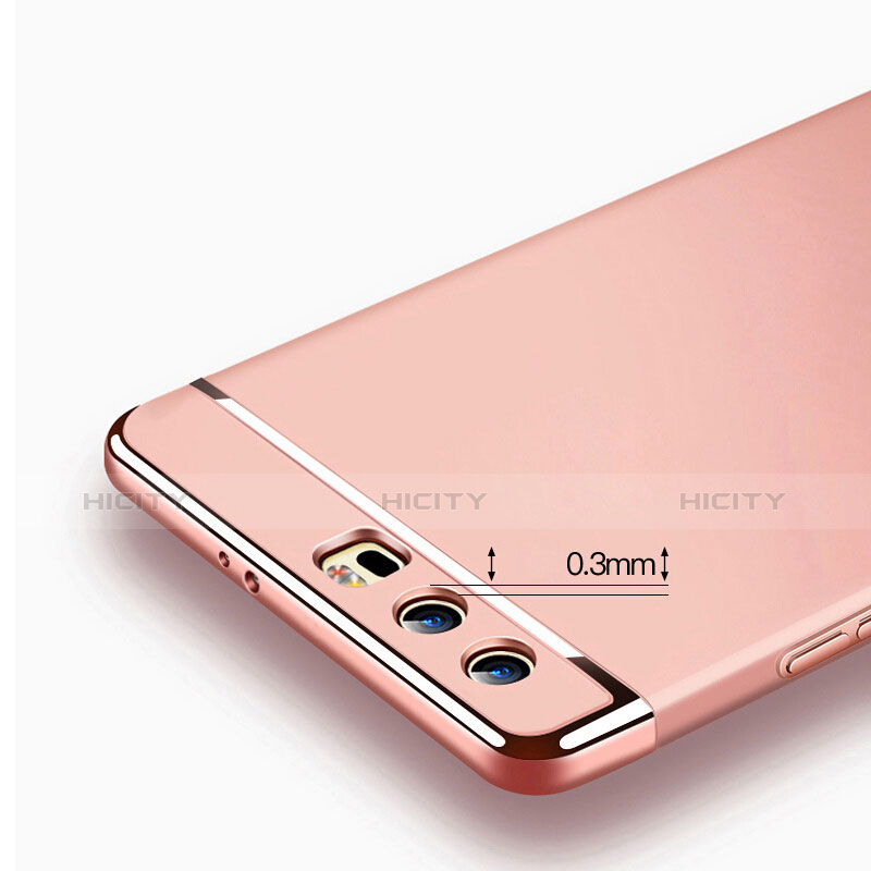 Funda Bumper Lujo Marco de Metal y Plastico para Huawei Honor 9 Premium Oro Rosa