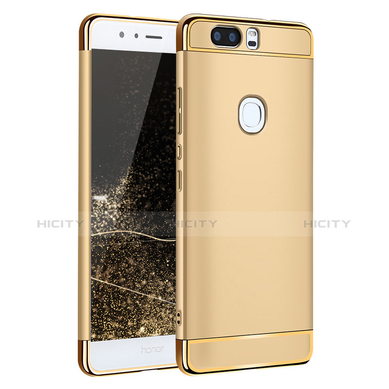 Funda Bumper Lujo Marco de Metal y Plastico para Huawei Honor V8 Oro