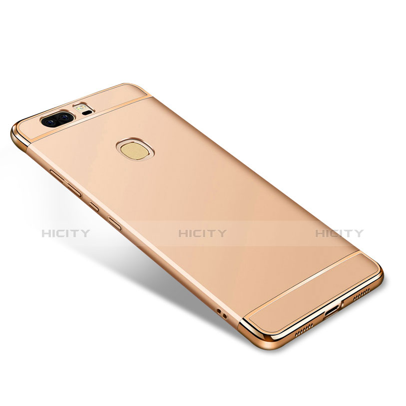 Funda Bumper Lujo Marco de Metal y Plastico para Huawei Honor V8 Oro