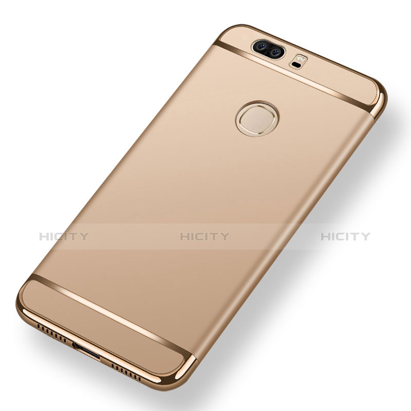 Funda Bumper Lujo Marco de Metal y Plastico para Huawei Honor V8 Oro