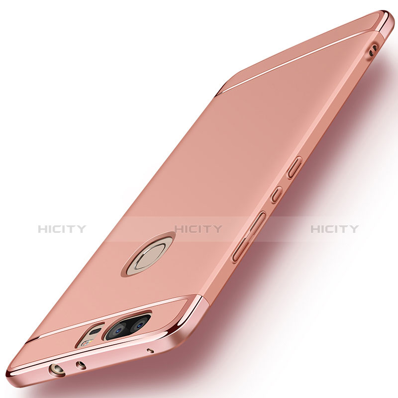 Funda Bumper Lujo Marco de Metal y Plastico para Huawei Honor V8 Oro Rosa