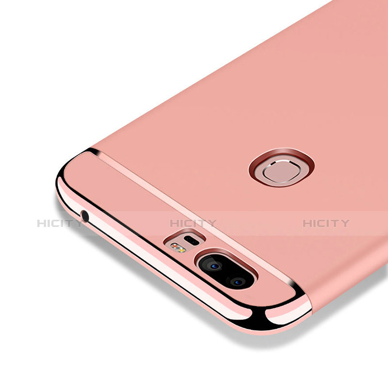 Funda Bumper Lujo Marco de Metal y Plastico para Huawei Honor V8 Oro Rosa