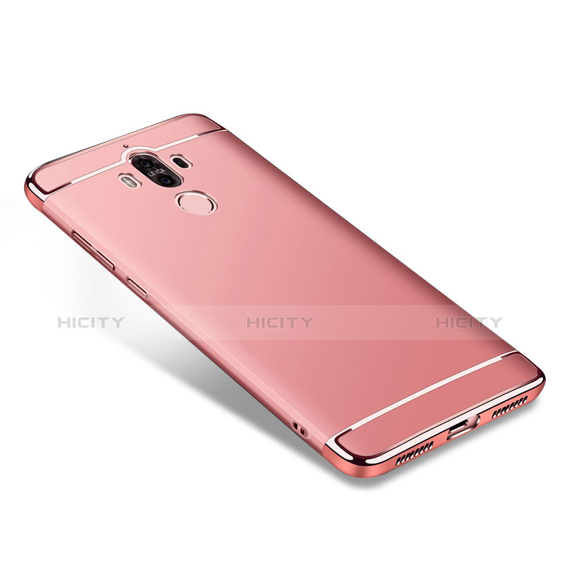 Funda Bumper Lujo Marco de Metal y Plastico para Huawei Mate 9 Oro Rosa